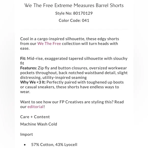 Free People We the Free Extreme Measures Barrel Shorts Lt Blue NWT - Picture 10 of 12